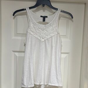 Forever 21 White Floral Lace Tank Top
